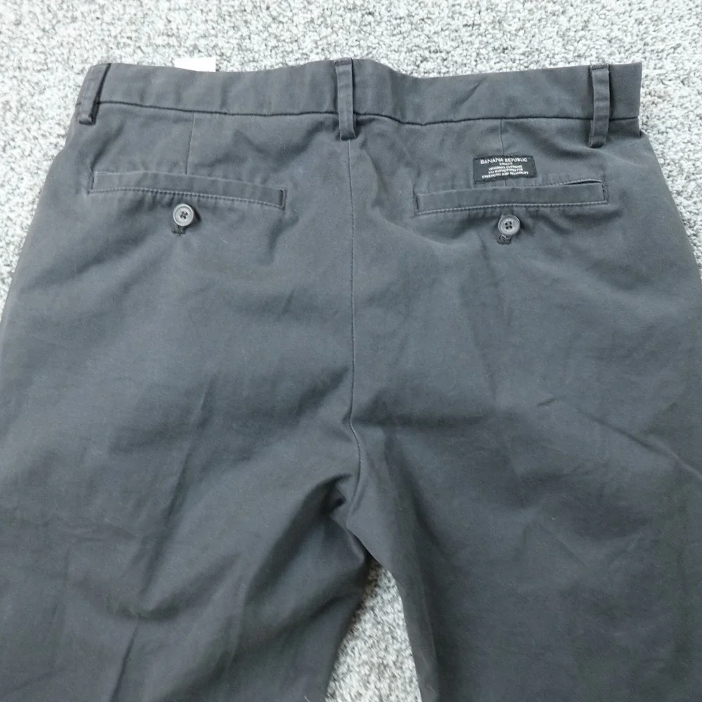 Banana Republic Pants Mens 32X32 Gray Chino Trouser Straight Stretch Flat Front
